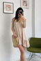 Keten Look Fabric Woven Dress with Adjustable Straps - 4
