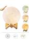 LED Moon Lamp With Remote And Touch Control White/Brown 15X15X15cm - 2
