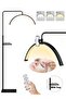 LED Half Moon Lash Light with Phone Holder & Tray, Adjustable Height Floor Lamp for Eyelash Extension