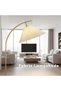 Arc Floor Lamp with Side Table 3-Color Dimmable LED (3000K-6000K) 12W Standing Lamp with Storage Shelf for Living Room Bedroom - 6