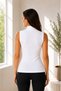 Women's White Sleeveless Turtleneck Basic Body Badi Slim Fit Lycra Flexible Viscose Daily Blouse - 3