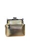 Wonderful Clip Detailed Crossbody and Hand-Held Bag Gold - 2