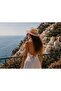 Women's Summer Stripe Detailed Boater Straw Hat - 6
