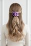 Purple Color Fabric and Spiral Design Hair Clip Set - 5 Pieces of Elastic Hair Bands - 2