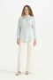 Oversize Patterned Viscose Tunic - Light Blue