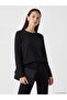 Lcw Everyday Black Crew Neck Glittered Women's Knitwear Sweater