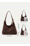 Women Ladies PU Suede Shoulder Bag Satchel Underarm Tote Handbag, Large-Capacity Multi-Pocket Retro Casual Design Fits iPad, Youth Daily Travel Party Work Shopping Commuting Crossbody Style (B - 5