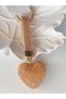 Bag Accessory and Antique Round Heart-Shaped Double-Sided Full Stone Amber Color Shiny Accessory - 4