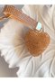 Bag Accessory and Antique Round Heart-Shaped Double-Sided Full Stone Amber Color Shiny Accessory - 2