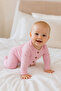 Organic Cotton Baby Girl Ribbed Buttoned 3-Piece Jumpsuit Set 0-9 Months - 6