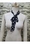 Esme Polka Dot Chiffon Neck Tie 5×150 Black - 4