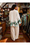 White Color Paisley Patterned Double-Sided Imported Kimono - 4