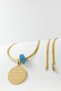 Gold Color 3.5 cm Line with Ayetel Kürsi & Nazar Verse Written 316L Stainless Steel 60 cm Crushed Italian Chain Necklace - 6