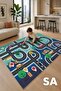 1 Piece Polyester Play Rug Road Map Carpet Non Slip Soft 80 120Cm Playroom Nursery