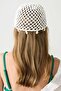 Sea Shell Detailed Mesh Summer Knitted Beanie Y8244 White - 3