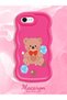 iPhone 7 Compatible Case Camera Protector Red Silicone Couple Phone Case Bear Pattern - 2
