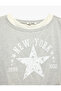 Comfortable Fit Off-The-Shoulder Short Sleeve Layered Printed Crop T-Shirt - 7