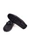 Black Color Laceless Genuine Leather Men's Shoes - 3