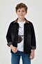 Black Boy's Printed Short Sleeve T-Shirt and Jean Shirt 2-Piece Set 24511 - 3