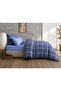 Irh Shop Luxury 80% Cotton Double Duvet Cover Set Quilt Cover Blue Navy Blue Square White Flower