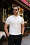 Men's line embossed short sleeve knitwear t-shirt - 3