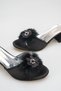 Lace Detailed Feathered Bridal Slippers White Thick Heeled Wedding, Engagement and Dowry Slippers - 4