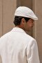 Portofino Stripe Linen Textured Slim Fit Kasket – Flat Cap |   Riviera Collection - 4