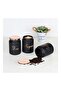 Adrian Storage Bowls Set Gold 3 Pieces 700 ml Glass Modern Black - 7