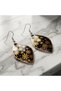 Copper Black Gold Flower Pattern Dangle Earrings |   100% Handmade Copper 696 - 6