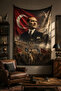 Ataturk, Anıtkabir and Turkish Army Themed Wall Covering Banner Thick Fabric