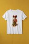 Retro Girl Illustration Printed White Women's T-Shirt Vintage Aesthetic Cotton T-Shirt - 3
