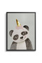 Cute Panda with Gold Unicorn Kids Wall Art | Portrait Framed Canvas Print with Gold Foil Embossed | Luxury Islamic Decor for Kids Room - 2