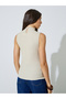 Beige High Neck Textured Knit Top - 4