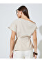 Beige Pinstripe Blouse with Belt - 5