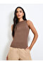 Brown Ribbed Top and Wide Leg Pants Co-Ord Set - 2