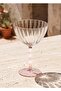 Footed Glass Ice Cream Bowl Pink White 280 ml
