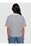 Lcw Vision Navy Blue Striped Oversize 100% Cotton Women's T-Shirt - 4
