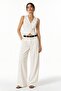 Black Shk3005 Women's Long Rectangular Gold Buckle Thick Faux Leather Waist Belt - 3
