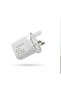 55W GaN Fast Charger White | PD 30W + QC3.0 Dual USB Travel Adapter | USB-C & USB-A Fast Charging Wall Charger for iPhone 16/15/14/13, Samsung Galaxy S25/S24/S23, Xiaomi, Huawei, iPad & More