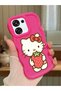 Oppo A6 Pro Compatible Case Camera Protector Red Silicone Couple Phone Case Kitty Pattern