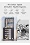 SOTEN 6-Tier Shoe Rack Shoe Cabinet with Hooks, Entryway Shoe Organizer with Hanging Rod & Dustproof Curtain, Vertical Shoe Storage Cabinet with Top Shelf, Multi-Layer Shoes Rack for Entryway, Hallway - 6