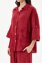 Women's Burgundy Italian 100% Linen Floral Embroidered Trousers - Shirt-Linen Set 40 - 44 Size - 5