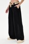 Women's Black Italian 100% Linen Straw Belted Pleated Wide Leg Linen Trousers 40 - 46 Size - 4