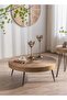 Mega Deal 📣 Solid Wood Table Modern Round Cafe Table Sofa Side Table End Table Snack Table Natural Wood Finsh H46xL60xW60 cm - 2