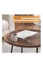 Round Coffee Table with Metal Frame, Modern Wood Raised Edge Table, Durable Easy Assembly Cocktail Table End Table for Living Room Office - 4