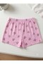 Satin Ribbon Belt Detail Women's Shorts Pajama Bottoms - 2