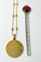 3.5 cm Plate Gold Color Double Sided Celcelutiye Vefki Embroidered 60 cm Dorika Chain 316L Stainless Steel Necklace - 5