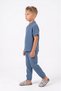 Cotton Muslin Fabric Summer Long Pants Short Sleeve Comfortable Set M00842 Indigo - 4
