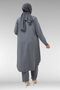 67059 Plus Size Buttoned Cupra Pants Suit - Anthracite - 5