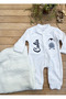 Baby Rompers with Velvet Booties Winter Seasonal Penguin - 3
